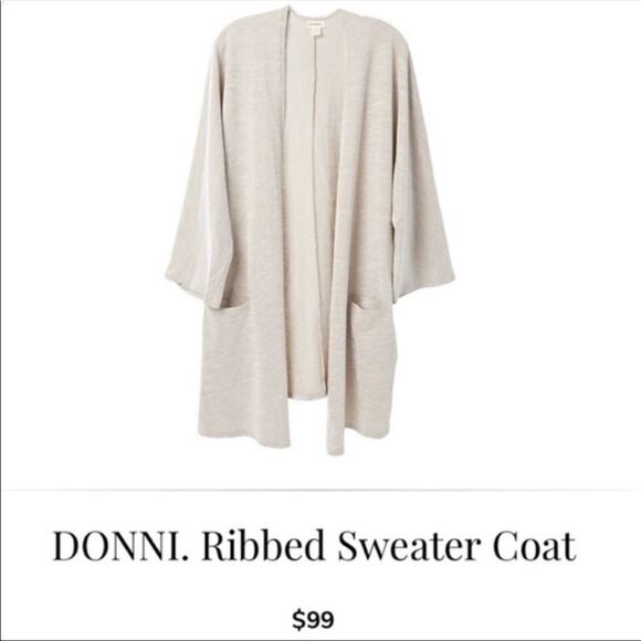 DONNI. Ribbed Sweater Coat, One Size Fits All - Picture 2 of 8